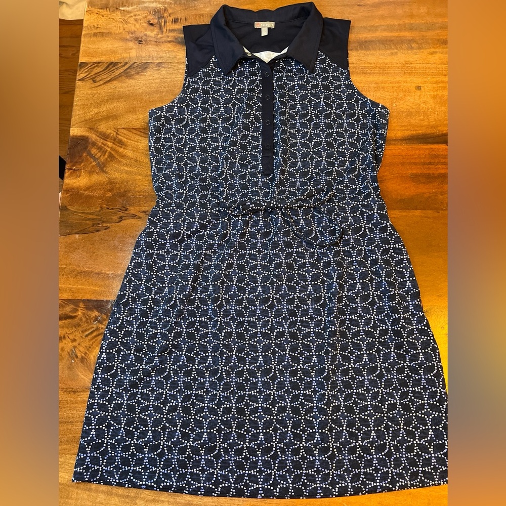 TALBOTS Sleeveless Women's M Petite Navy Sleeveless Activewear Dress